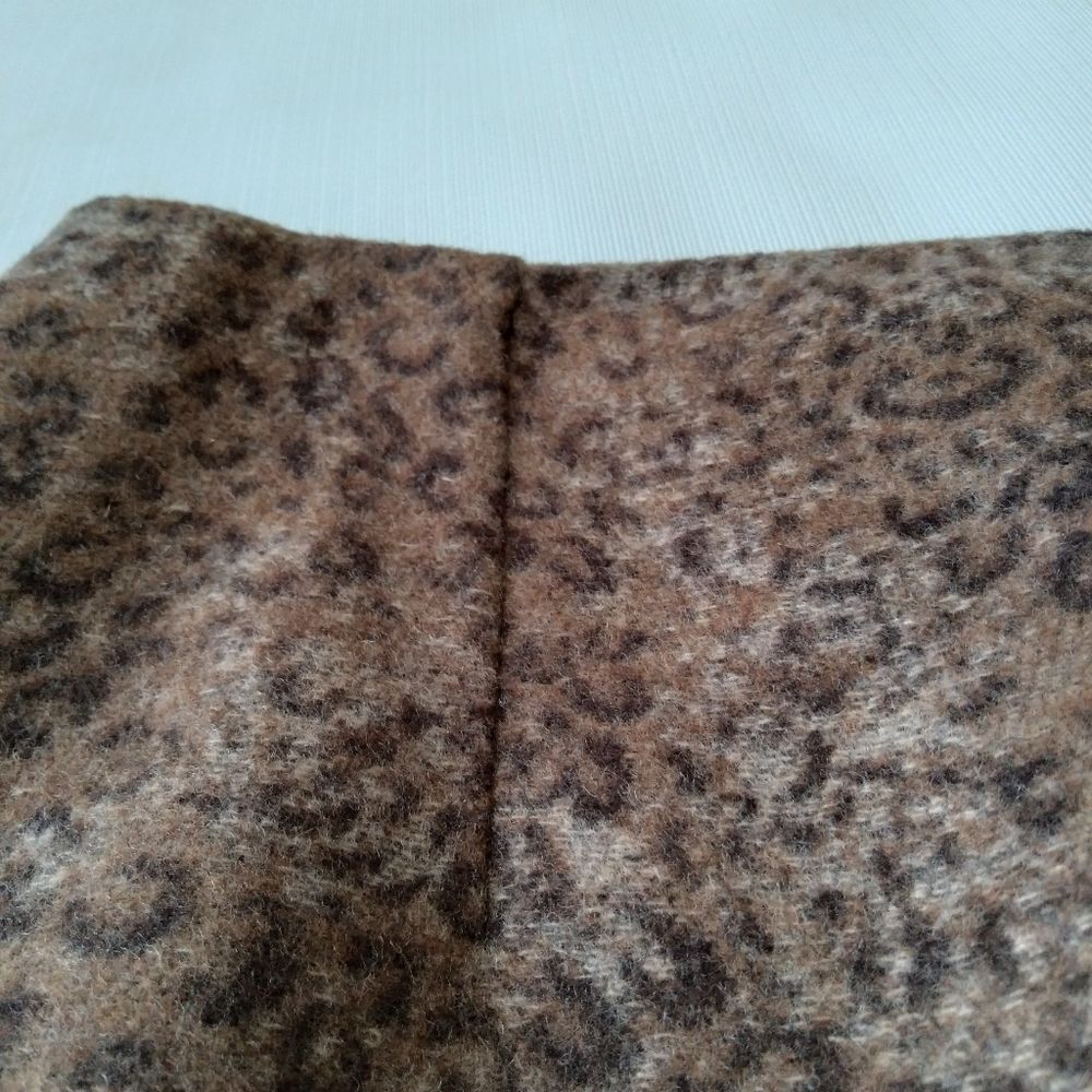 Vintage Charles Gray London Brown Leopard Animal Print Pencil Skirt Women's 10 - Picture 8 of 12